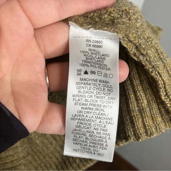 Pendleton washable wool full zip sweater 100% Shetland wool size large brown - Picture 4 of 5